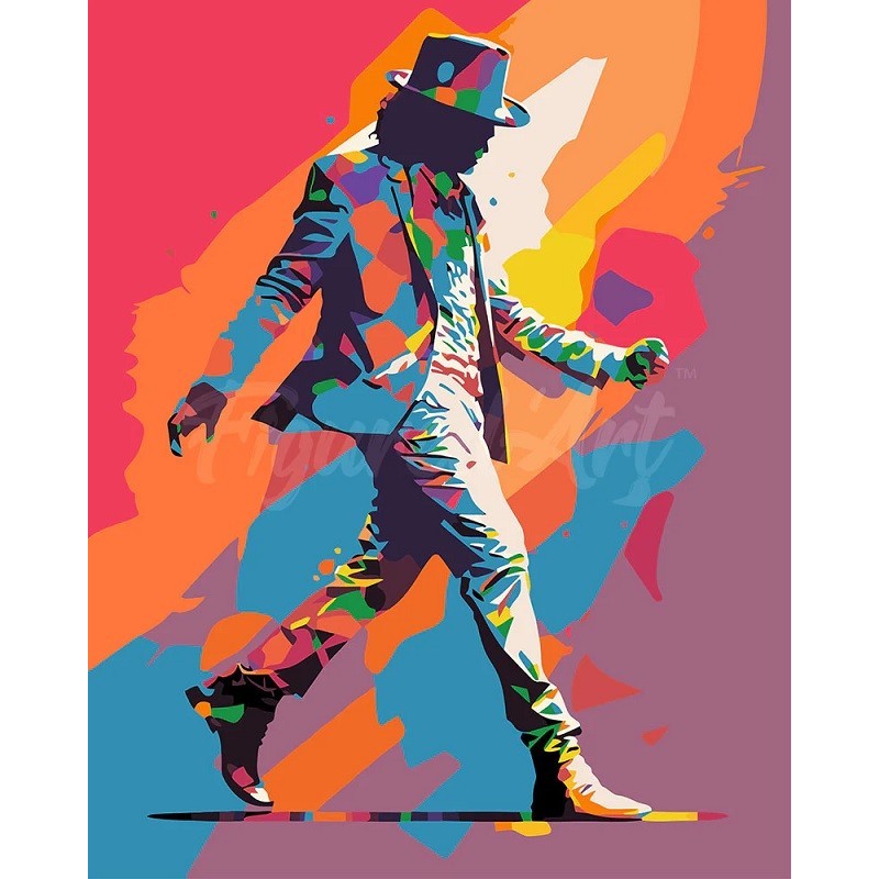 Pintar por números: Rey del baile, Michael Jackson. 40 x 50 cm. Lienzo enrollado Pintar por números: Rey del baile, Michael Jackson. 40 x 50 cm. Lienzo enrollado