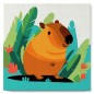Pintar por números MINI sobre Bastidor: Capibara Tropical. 20x20cm. Figured'Art