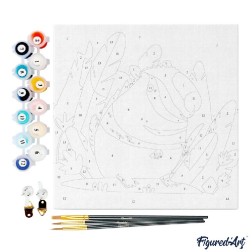 Pintar por números MINI sobre Bastidor: Capibara Tropical. 20x20cm. Figured'Art