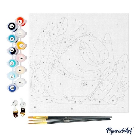 Pintar por números MINI sobre Bastidor: Capibara Tropical. 20x20cm. Figured'Art