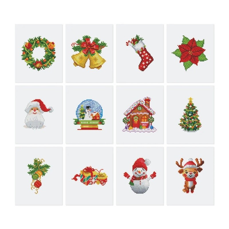Mini Serie Diamond Painting: Noel 2. 12 diseños navideños. Figured'Art