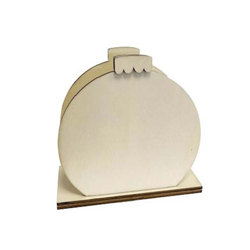 Servilletero de madera con forma de Bola de Navidad para decorar. Dayka