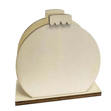 Servilletero de madera con forma de Bola de Navidad para decorar. Dayka