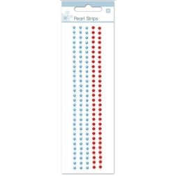 Perlas. PEARL STRIP . KAISERCRAFT PTY LTD. Perlas: colores azul denim y rojo. 150 uds