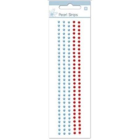 Perlas: colores azul denim y rojo. 150 uds