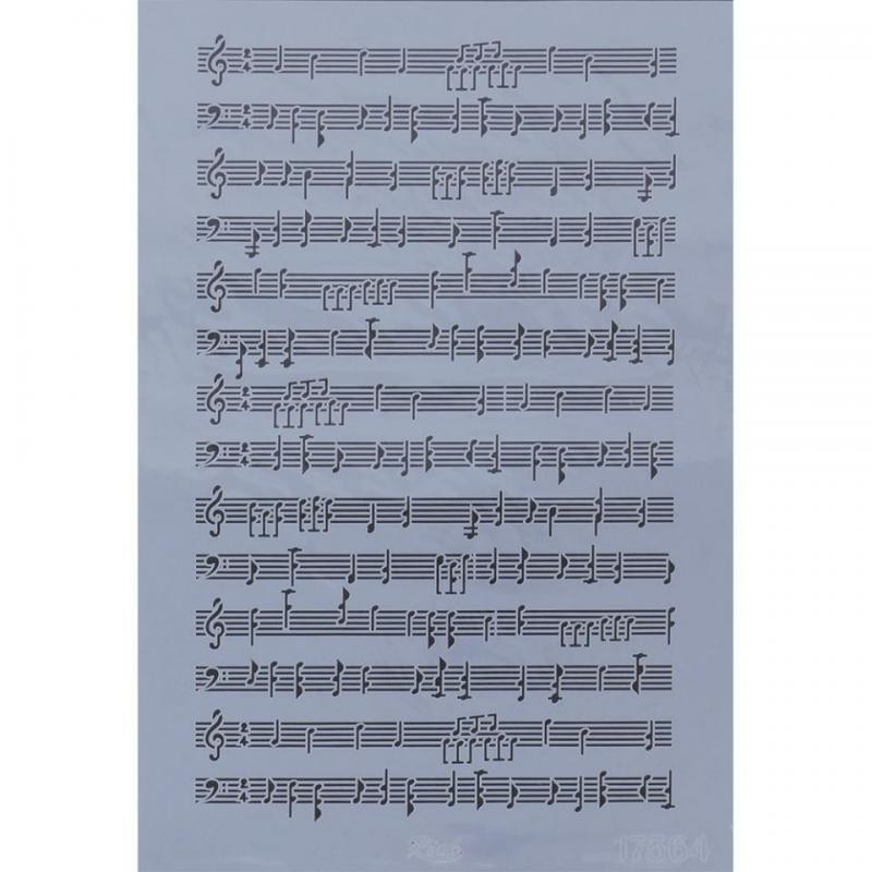 Plantilla stencil: Partitura musical. 17498. 33x48 cm. Rich