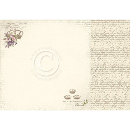 Papel Scrapbooking. Colección: My Precious Daughter. My princess. 30, 5 x 30,5 cm. Pion Design