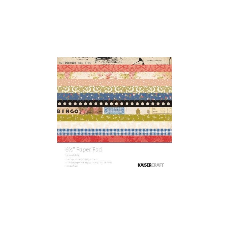 Colecciones. 6,5"X 6,5". 40 SHEETS. MISS MATCH PAPER PAD. KAISERCRAFT PTY LTD. Colección: Miss Match.