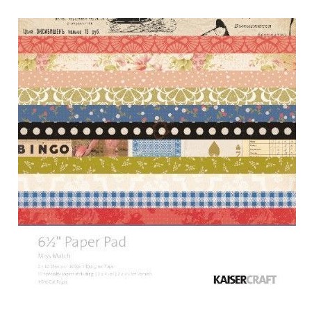 Colecciones. 6,5"X 6,5". 40 SHEETS. MISS MATCH PAPER PAD. KAISERCRAFT PTY LTD. Colección: Miss Match.
