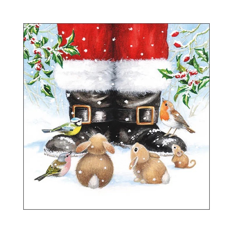 Servilleta para decoupage: Looking up to Santa. 30x30 cm Servilleta para decoupage: Looking up to Santa. 30x30 cm