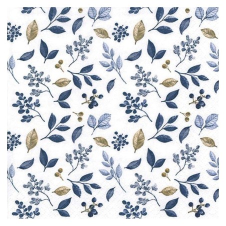Servilleta decoupage: Frosty Leaves Blue. 30x30cm | L'aura Bella