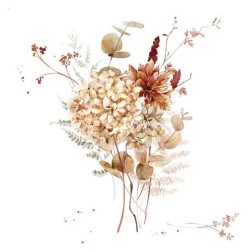 Servilleta decoupage: Bouquet Flores otoñales. 30x30cm | L'aura Bella