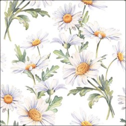 Servilleta decoupage: Beautiful Daisies White. 33x33cm | L'aura Bella
