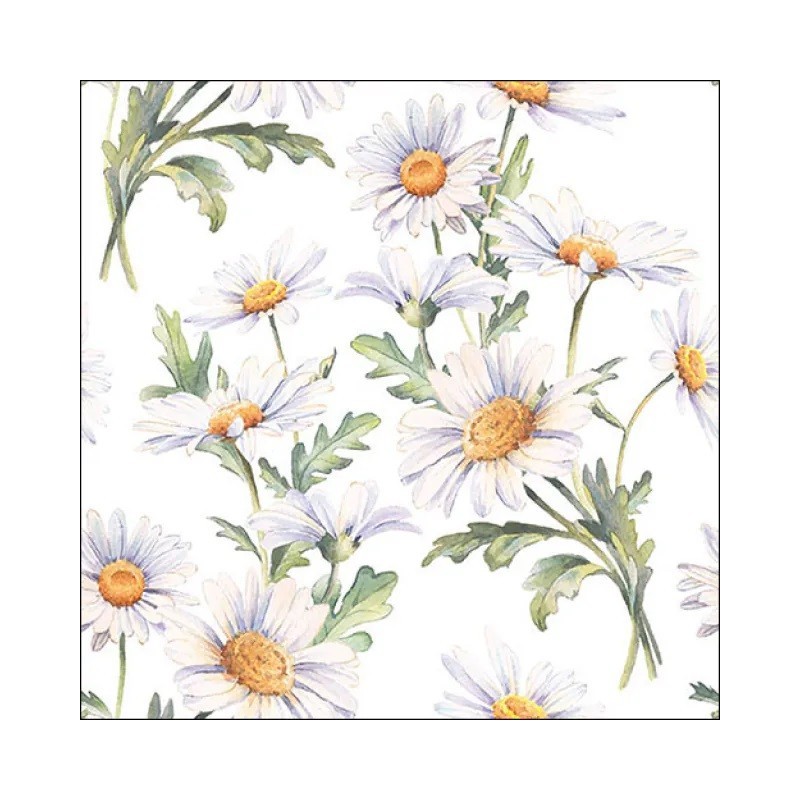 Servilleta para decoupage: Beautiful Daisies White. 33x33 cm Servilleta para decoupage: Beautiful Daisies White. 33x33 cm