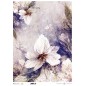 Flores blancas. Papel de arroz A3 para decoupage. ITD Collection. R0993L Flores blancas. Papel de arroz A3 para decoupage. ITD Collection. R0993L