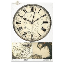 Relojes. Alicia. Papel de arroz A3 decoupage. ITD | L'aura Bella