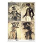 El Sombrerero Loco, 4 imágenes. Papel de arroz A3 para decoupage. Colección Alicia. ITD Collection. R1476L