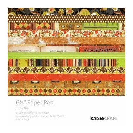 Colecciones. 6,5"X 6,5". 40 SHEETS. IN THE ATTIC PAPER PAD. KAISERCRAFT PTY LTD. Colección: En el ático.