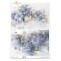 Mujer y flores azules. Papel de arroz A3 para decoupage. ITD Collection. R1538L