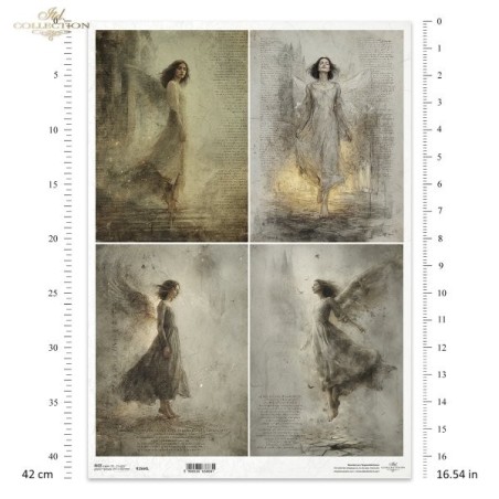 Ángeles, 4 imágenes. Papel de arroz A3. Decoupage ITD | L'aura Bella