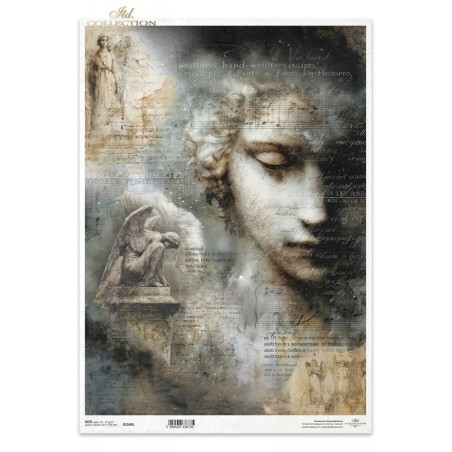 Estatuas de ángeles. Papel de arroz A3. Decoupage ITD | L'aura Bella