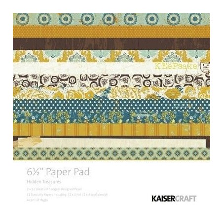 Colecciones. 6,5"X 6,5". 40 SHEETS. HIDDEN TREASUREs PAPER PAD. KAISERCRAFT PTY LTD. Colección: Tesoros escondidos.