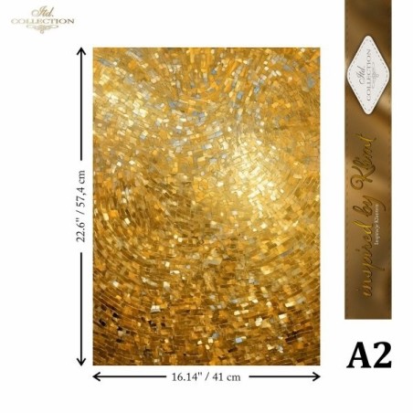 Oro Klimt. Papel de arroz A2 para decoupage. ITD | L'aura Bella
