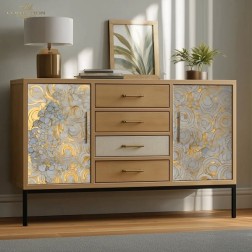 Círculos dorados. Papel de arroz A1 para decoupage. ITD | L'aura Bella