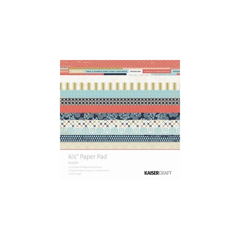 Colecciones. 6,5"X 6,5". 40 SHEETS. BLUEBELLE PAPER PAD. KAISERCRAFT PTY LTD. Colección: Blue Belle