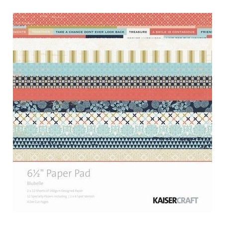 Colecciones. 6,5"X 6,5". 40 SHEETS. BLUEBELLE PAPER PAD. KAISERCRAFT PTY LTD. Colección: Blue Belle