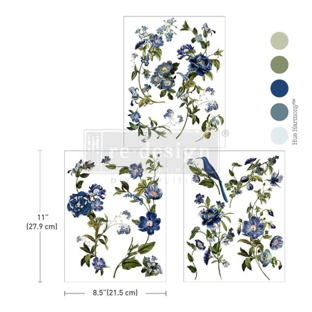 Blue Nest Blooms. Redesign Middy Transfers®. 681913 | L'aura Bella