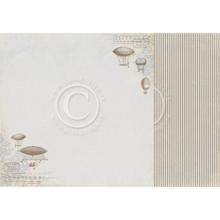 Papel Scrapbooking. Colección: My Beloved Son. Albin´s zeppelins. 30, 5 x 30,5 cm. Pion Design