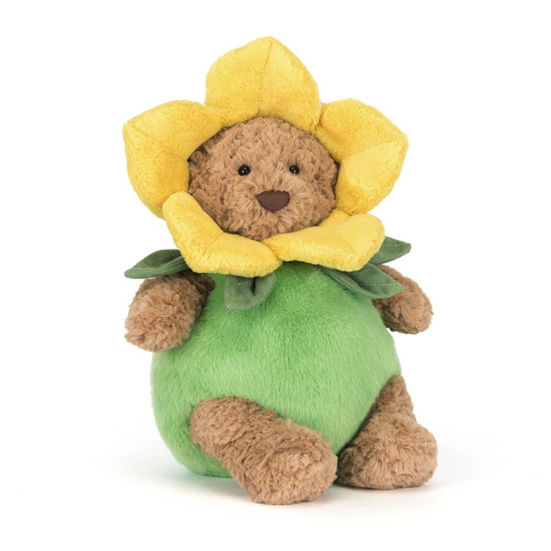 Bartholomew Bear Daffodil Outfit, osito con disfraz de flor. Peluche Jellycat. BARM2FL