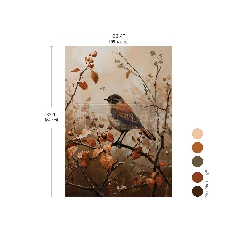 Sunlit Songbird. Papel de Decoupage Redesign. A1. Diseño Reversible. 678906 Sunlit Songbird. Papel de Decoupage Redesign. A1. Diseño Reversible. 678906