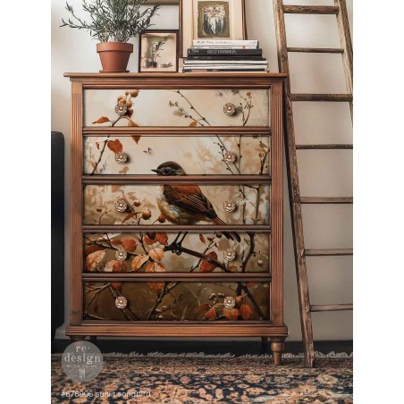 Sunlit Songbird. Papel de Decoupage Redesign. A1. Diseño Reversible. 678906