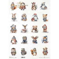 Animales vestidos. Papel de arroz A3 decoupage. ITD | L'aura Bella