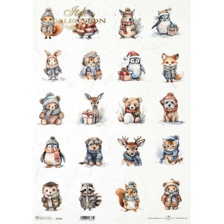 Animales vestidos. Papel de arroz A3 decoupage. ITD | L'aura Bella