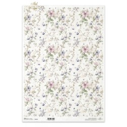 Flores y bayas. Papel de arroz A3 para decoupage. ITD | L'aura Bella