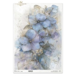 Hortensias. Papel de arroz A3 para decoupage ITD | L'aura Bella
