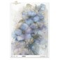 Flores azules y moradas. Papel de arroz A3 para decoupage. ITD Collection Flores azules y moradas. Papel de arroz A3 para decoupage. ITD Collection