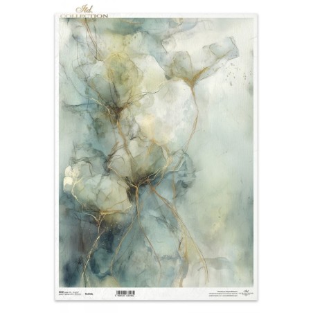 Estuco en verdes. Papel de arroz A3 para decoupage ITD | L'aura Bella