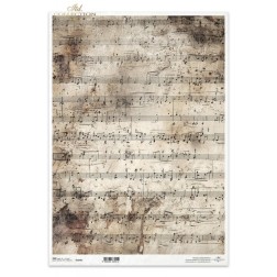 Partitura vintage. Papel de arroz A3 para decoupage ITD | L'aura Bella