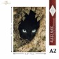 Gato negro. Papel de arroz A2 para decoupage. ITD Collection. FPA2029