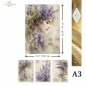 Mujer y lavandas. Papel de arroz A3 para decoupage, 3 hojas. ITD Collection. FPA2029