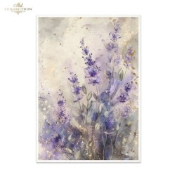 Mujer y lavandas. Papel de arroz A2 para decoupage. ITD | L'aura Bella