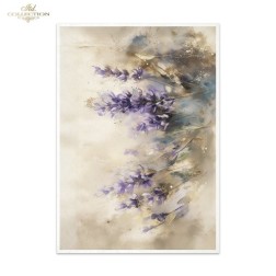 Mujer y lavandas. Papel de arroz A2 para decoupage. ITD | L'aura Bella
