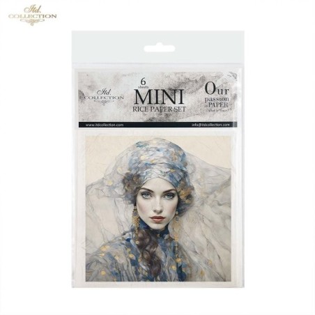 Retratos de mujeres. Pack 6 papeles de arroz. ITD | L'aura Bella