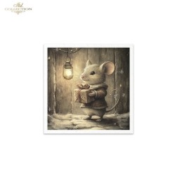 Ratoncitos en invierno. Pack 6 papeles de arroz.  ITD | L'aura Bella