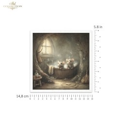 Ratoncitos en su día a día. Pack 6 papeles arroz.  ITD | L'aura Bella