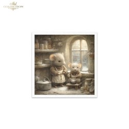 Ratoncitos en familia. Pack 6 papeles de arroz.  ITD | L'aura Bella